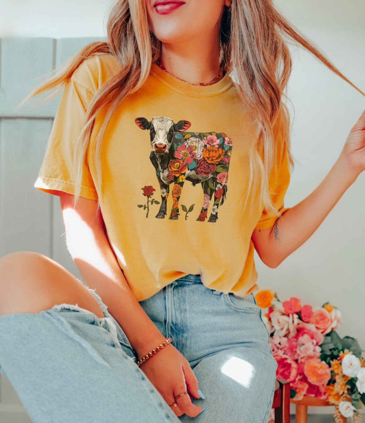 Floral Farm Cow