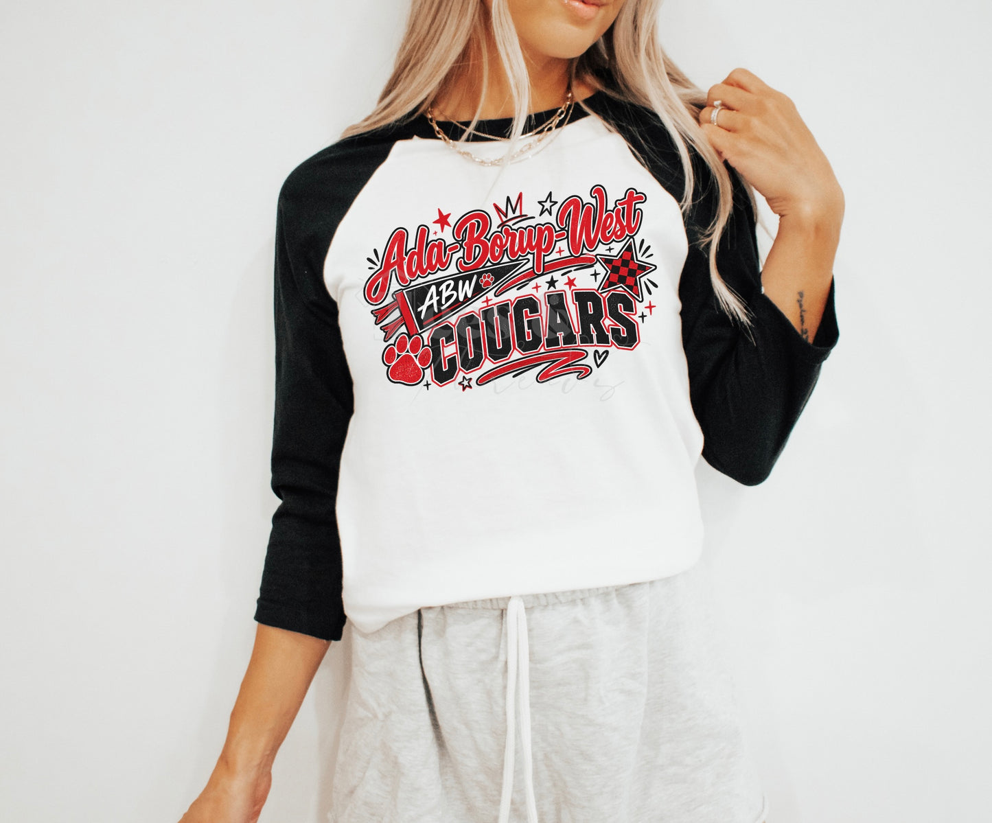 Ada-Borup-West Cougars Varsity Spirit Raglan
