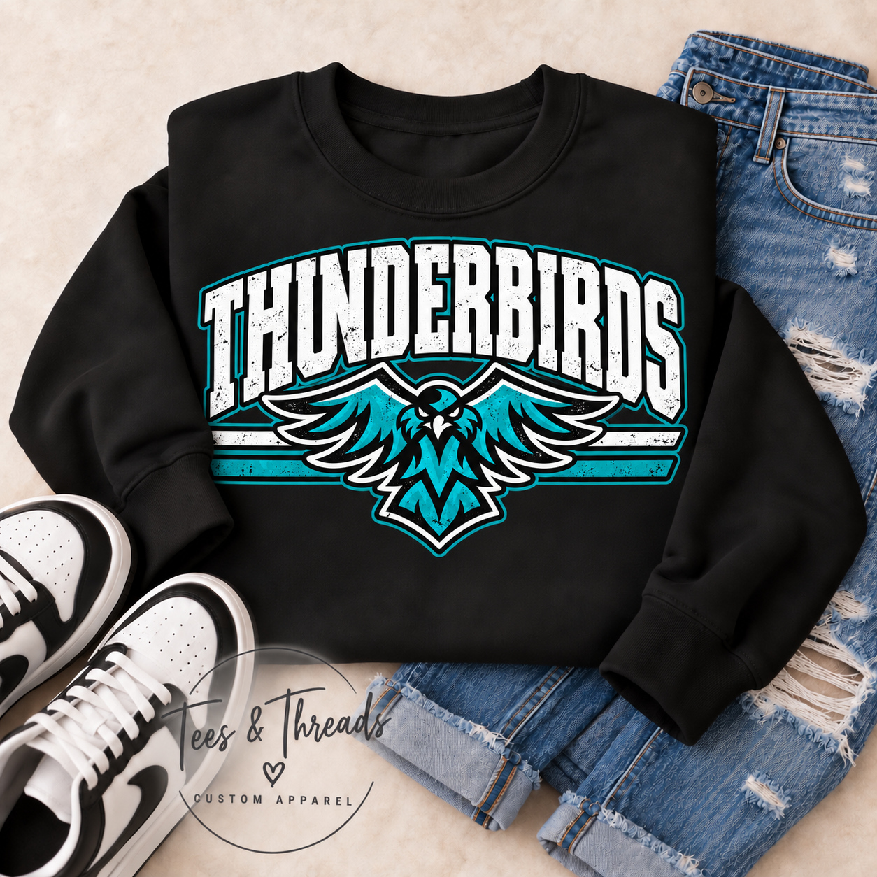 Thunderbirds Heritage Stripe Crewneck