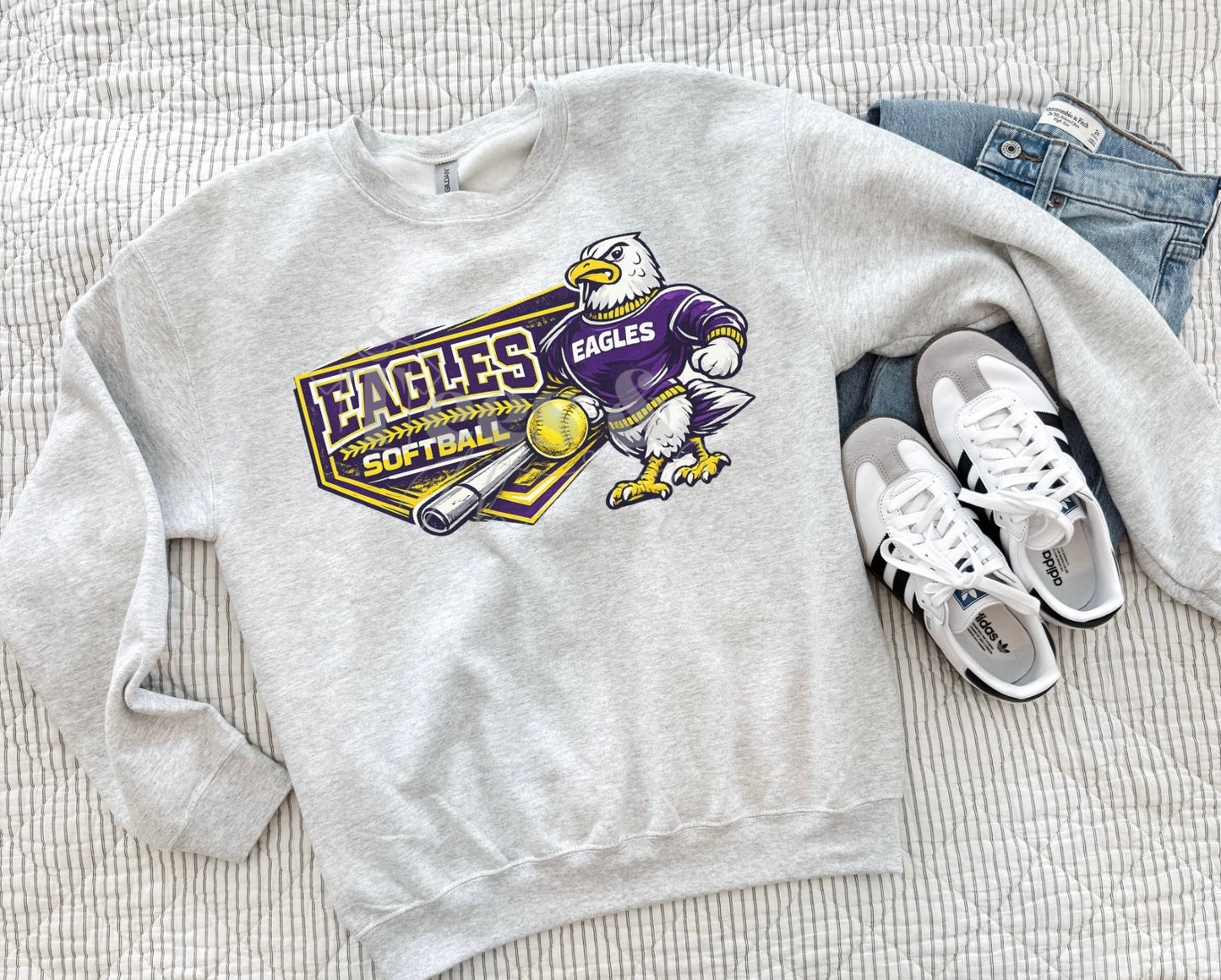 Game Day Eagles Softball Crewneck