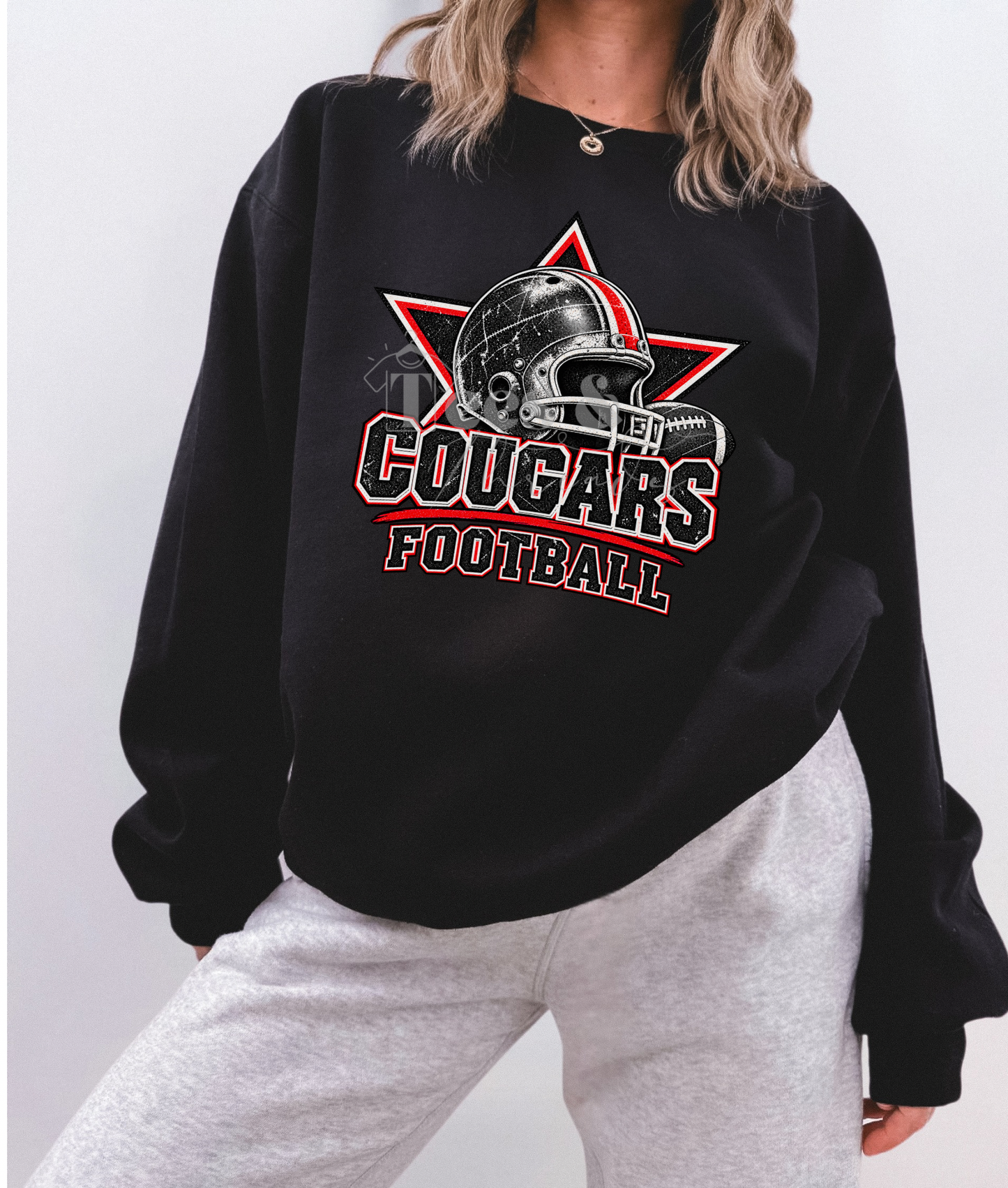 Cougars Football Vintage Helmet Crewneck