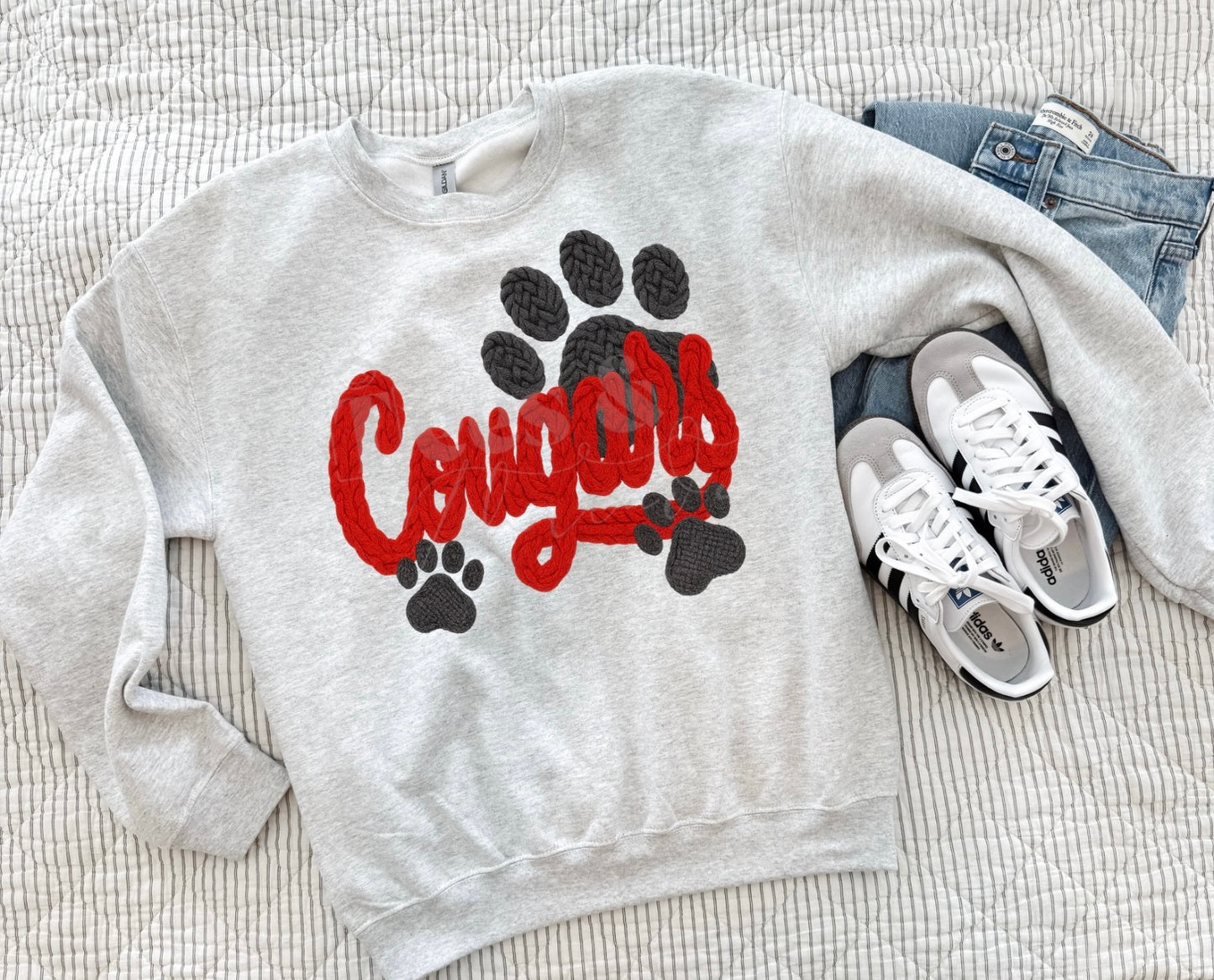 Faux Yarn Cougar Crew
