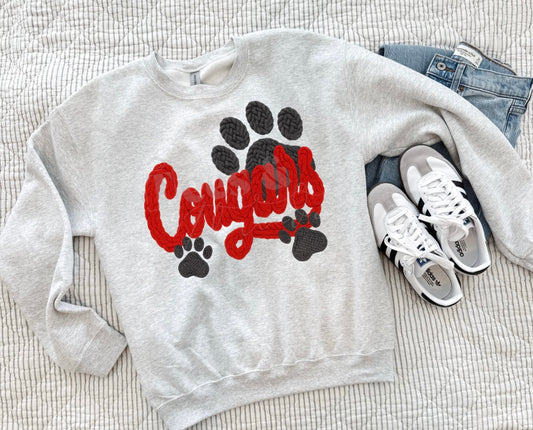 Faux Yarn Cougar Crew