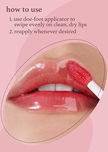 NOONI Korean Vegan Lip Oil - Appleginseng | Lip Stain, Gift, Long-Lasting, Moisturizing, Plumping, Revitalizing for Dry Lips, Waterproof, No Peel Off, Korean Lip Tint 0.12 Fl Oz