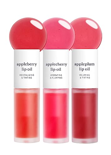 NOONI Korean Vegan Lip Oil - Appleginseng | Lip Stain, Gift, Long-Lasting, Moisturizing, Plumping, Revitalizing for Dry Lips, Waterproof, No Peel Off, Korean Lip Tint 0.12 Fl Oz