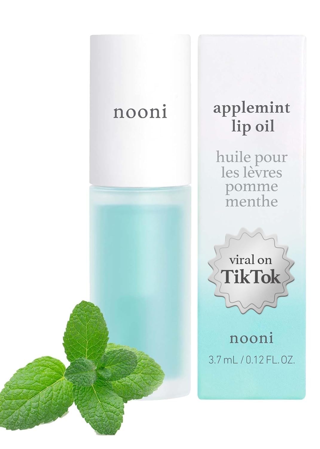 NOONI Korean Vegan Lip Oil - Appleginseng | Lip Stain, Gift, Long-Lasting, Moisturizing, Plumping, Revitalizing for Dry Lips, Waterproof, No Peel Off, Korean Lip Tint 0.12 Fl Oz