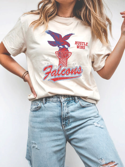 Hustle Wins Basketball Tee