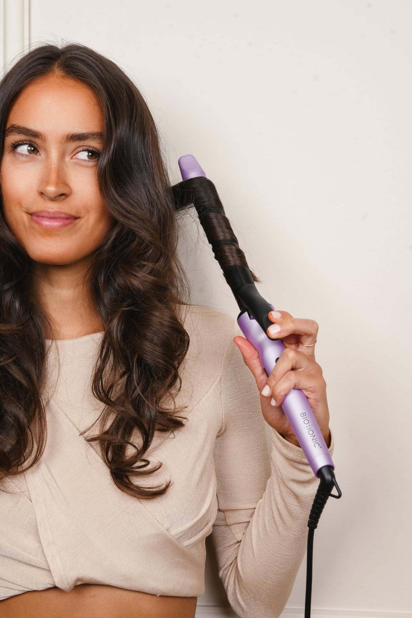 Bio Ionic Long Barrel Styler, Curling Iron with Moisture Heat Technology & NanoIonic MX, Versatile Curling Wand with Adjustable Heat Settings, Hair Curler with 2" Extended Barrel