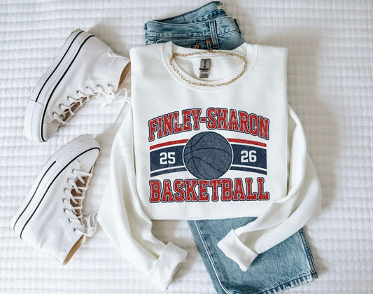 Finley-Sharon Basketball Crewneck + Tee