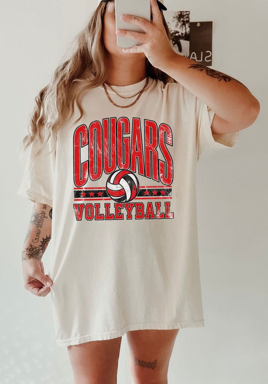 Ada-Borup-West Cougars Vintage Volleyball Tee