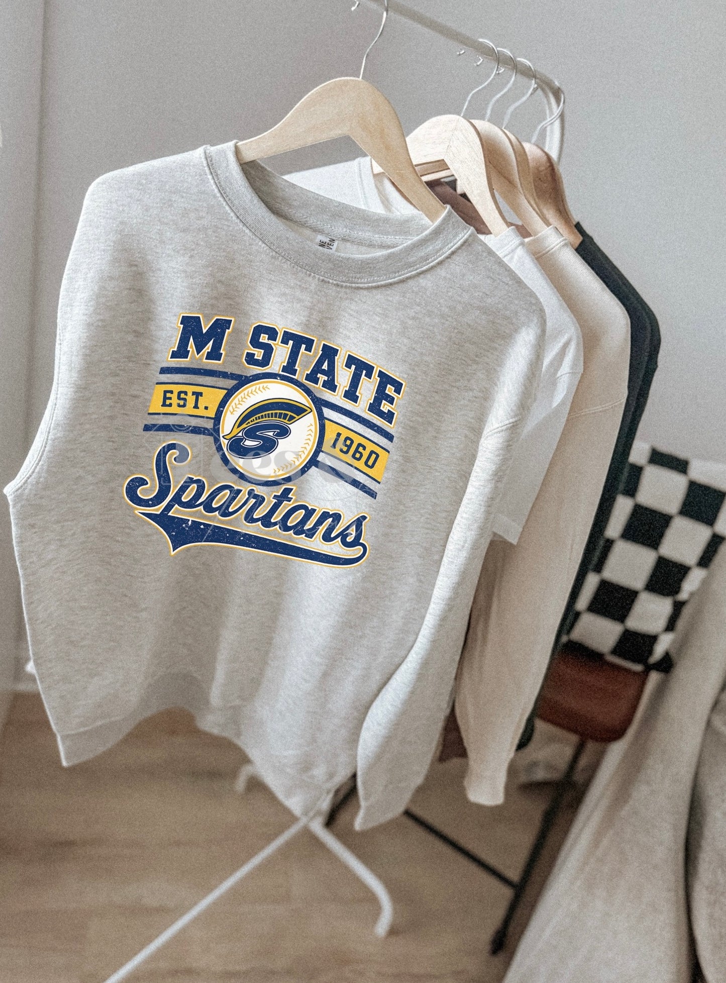 M State Spartans Vintage Baseball Spiritwear