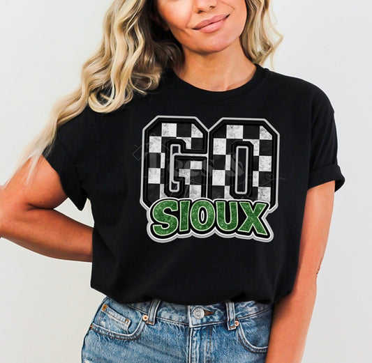 Go Sioux Checkered Varsity Tee