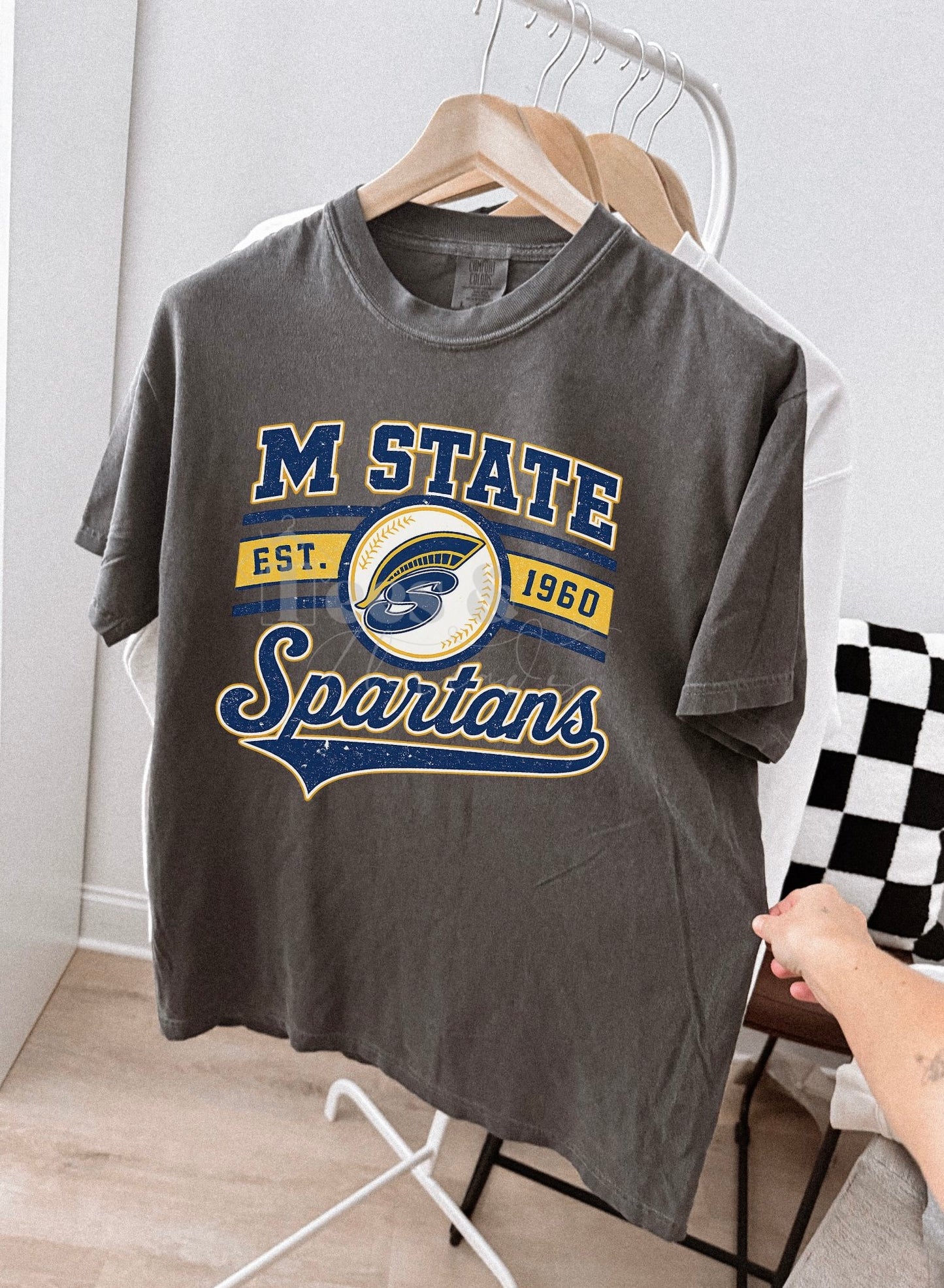 M State Spartans Vintage Baseball Spiritwear