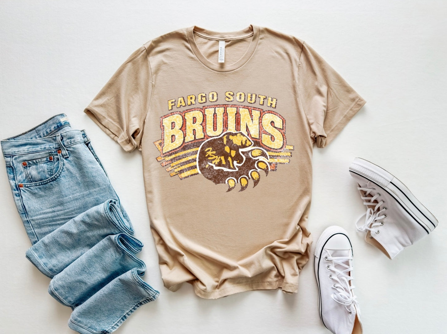Fargo South Bruins Retro School Tee & Crew