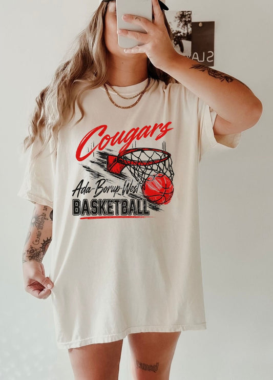 Nothing But Net | Ada-Borup-West Cougars Basketball Tee