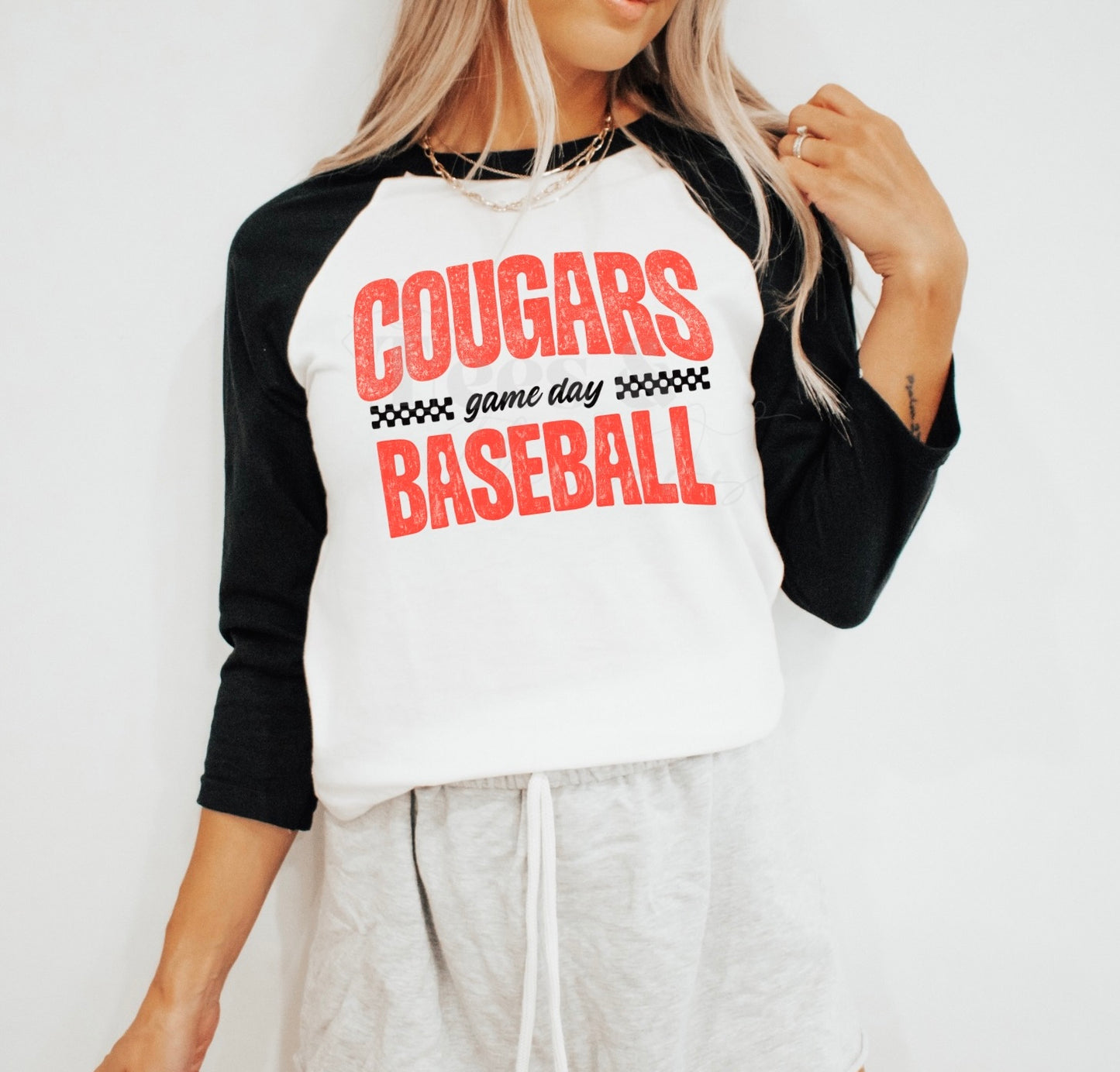 Cougars Baseball Game Day Raglan