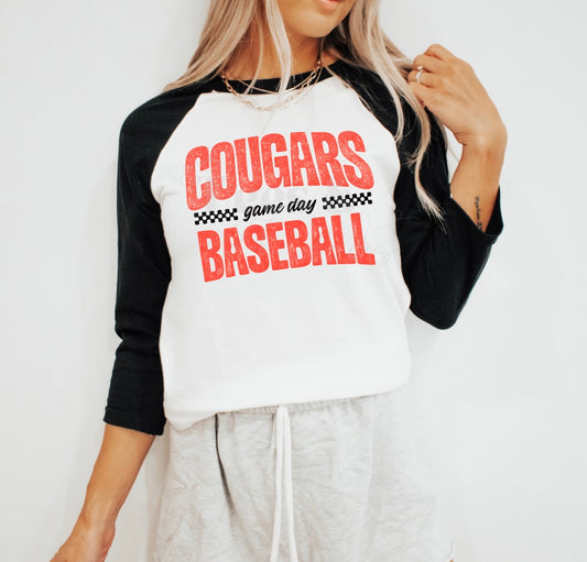 Cougars Baseball Game Day Raglan