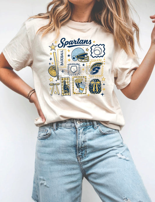 M State Spartans Baseball Collage Tee