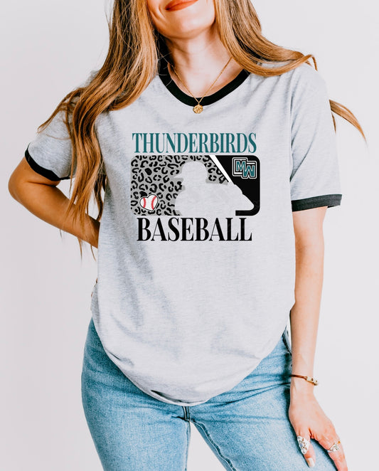 Thunderbirds Baseball Leopard Plate Tee