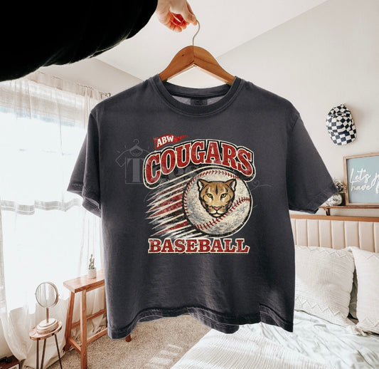 ABW Cougars Cropped Vintage Baseball Tee