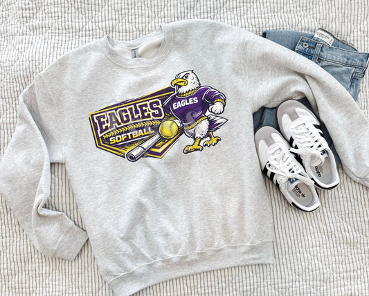 Game Day Eagles Softball Crewneck