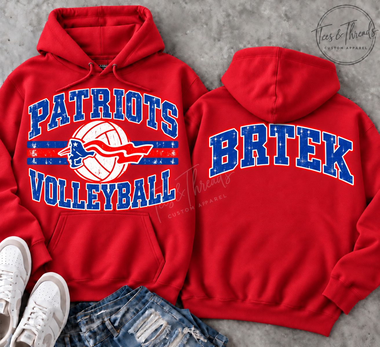 Win-E-Mac Patriots Volleyball Hoodie – Personalized Varsity Style