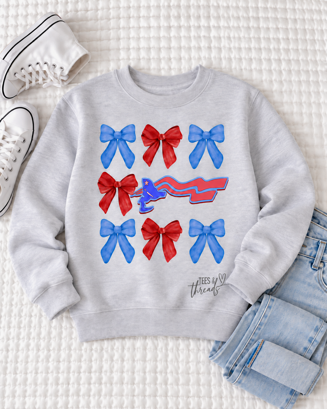 Patriots Coquette Bow Design